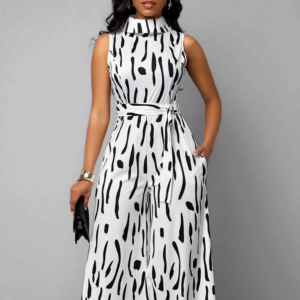 NWT Mock Neck Sleeveless Jumpsuit